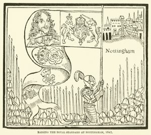 Erhebung des königlichen Standards in Nottingham, 1642 von English School